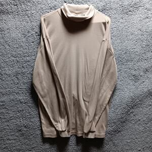 L.L. Bean Men’s Fleece Turtleneck Shirt Tan XL Warm Winter Pullover